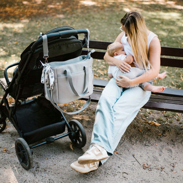 BABYONO Torba Dla Mamy SPACEROWA Organizer DO WÓZKA Carmen SZARA 1571/03