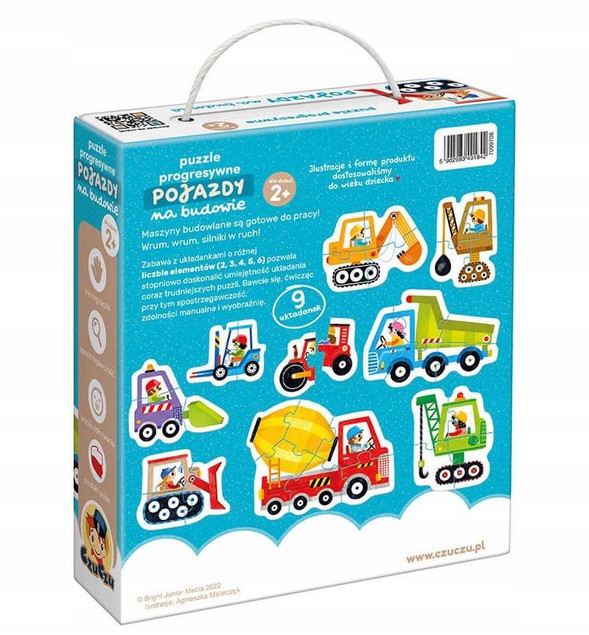 CzuCzu Puzzle progresywne Pojazdy na budowie 2+