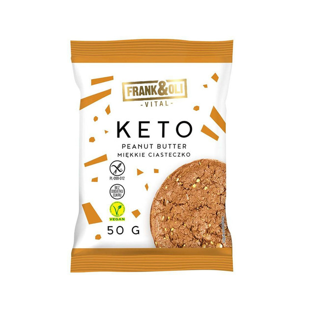 FRANK&OLI Ciastko Miękkie Keto MASŁO ORZECHOWE Bez Cukru 50g x12