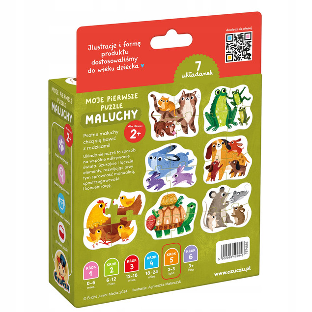 Moje Pierwsze Puzzle 28 MALUCHY Zwierzaki Układanka 2+ CzuCzu