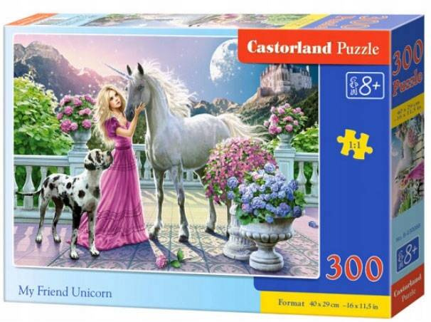 PUZZLE 300 UKŁADANAK KSIĘŻNICZKA ZWIERZĘTA KONIE JEDNOROŻEC PIES 8+ CASTOR