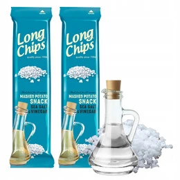 LONG CHIPS Chipsy Ziemniaczane o Smaku SÓL MORSKA Z OCTEM 75g x2