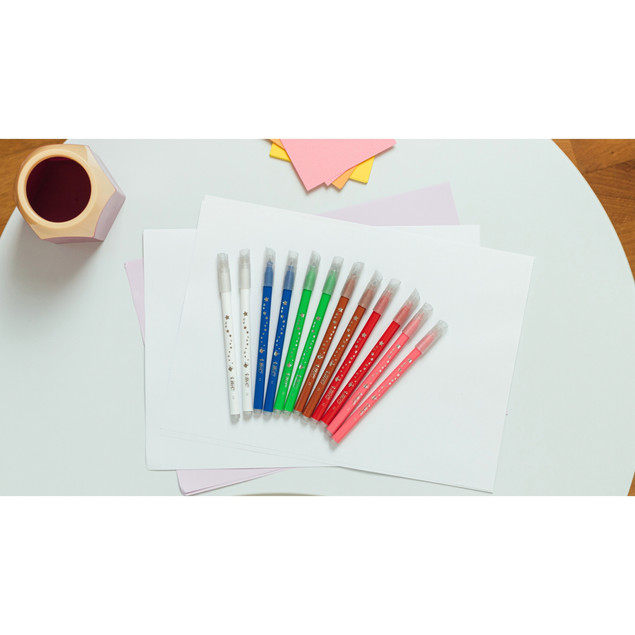 BIC KIDS Magic Flamastry Mazaki Pisaki Magiczne z WYMAZYWACZEM 12 Kolorów