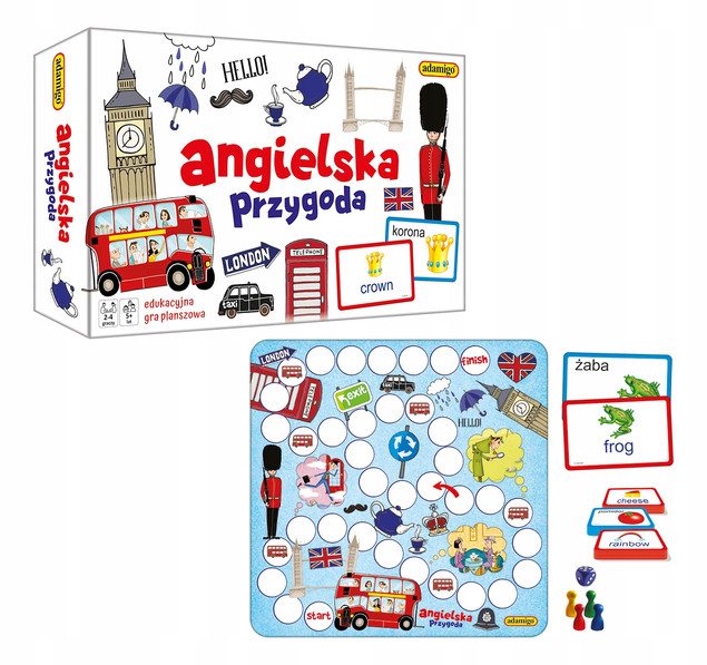 ANGIELSKA PRZYGODA Quiz Utrwalenie Słownictwa 5+ Adamigo