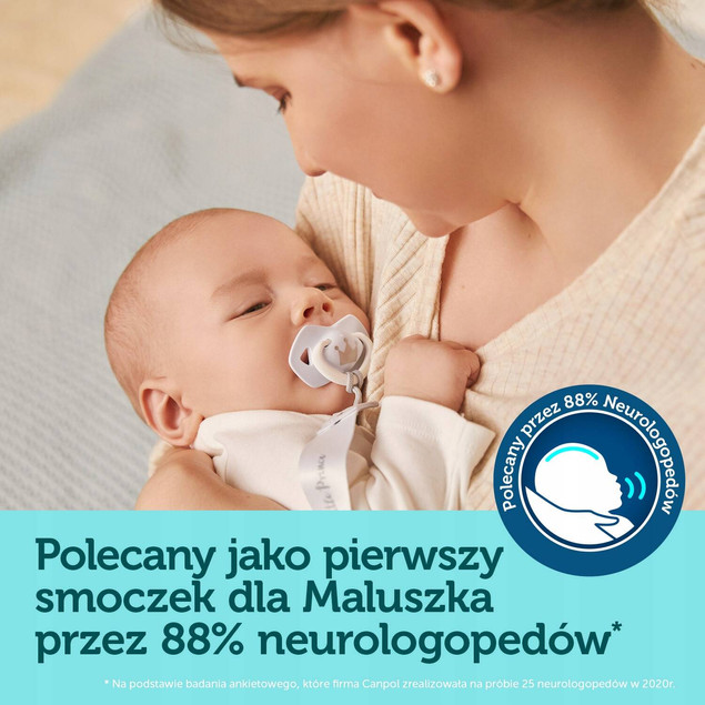 Canpol babies Smoczek silikonowy 0-6 m symetryczny ROYAL BABY 2szt.