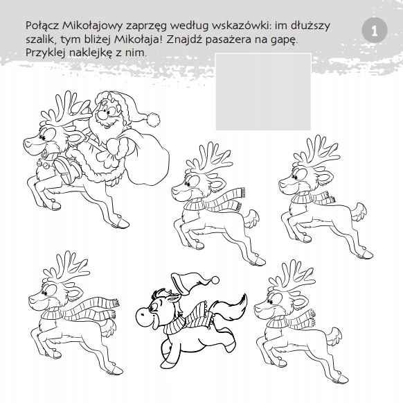 Zgadywanie Doklejanie MAGIA ŚWIĄT CHOINKA KOLOROWANKA NAKLEJKI 5+ Skrzat