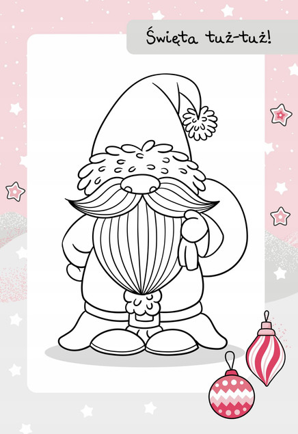 Malowanki z Mikołajem BOMBKA Kolorowanka Świąteczna 3+ Skrzat
