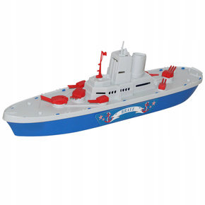 Krążownik Statek Okręt Wojskowy ŚMIAŁY Biało-Niebieski 46cm Polesie 56405