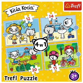 Puzzle 4w1 Układanka KICIA KOCIA Nunuś Kot Kotki 4+ Trefl 34372