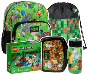 ZESTAW Plecak Przedszkolny 5EL DLA CHŁOPCA LEGO MINECRAFT Worek Lunchbox