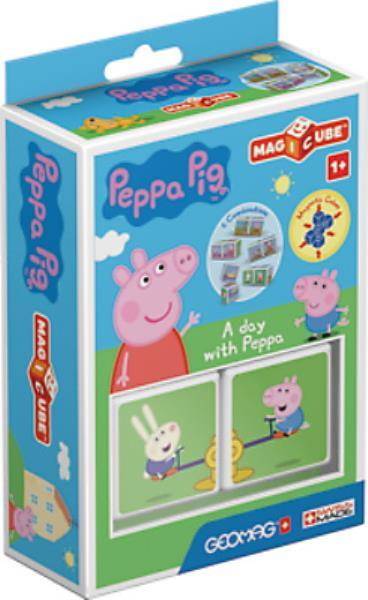 GEOMAG MagiCube Świnka Peppa / Peppa Pig - Dzień z Peppą - klocki magnetyczne 2el. G048