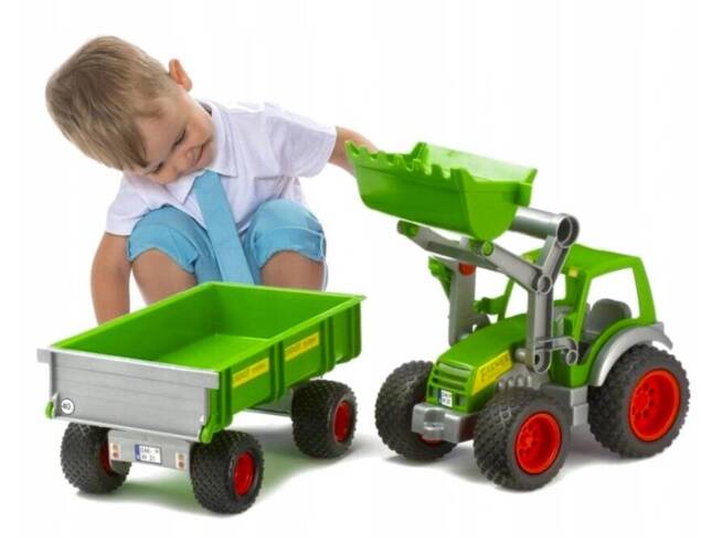 POLESIE Traktor z ładowarką+przyczepa gumowe koła