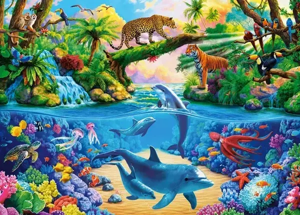 PUZZLE 260 DŻUNGLA OCEAN NATURA ZWIERZĘTA CASTOR