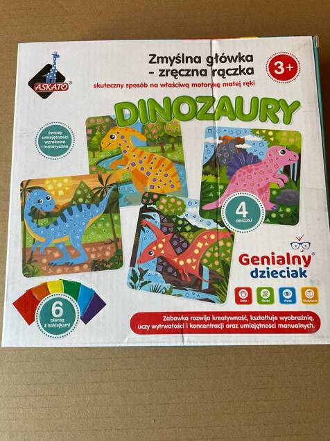 Piankowa Wyklejanka Mozaika Dinozaury Genialny Dzieciak 3+ Askato OUTLET