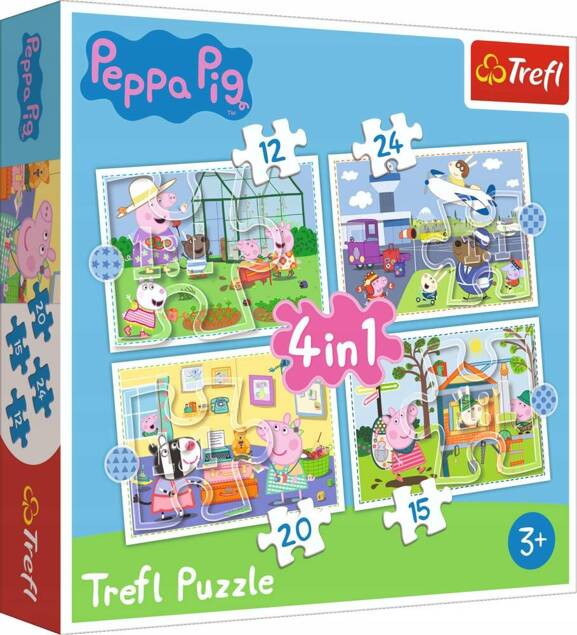 Puzzle 4w1 Układanka Dla Dzieci Świnka Peppa 3+ Peppa Pig Trefl 34359