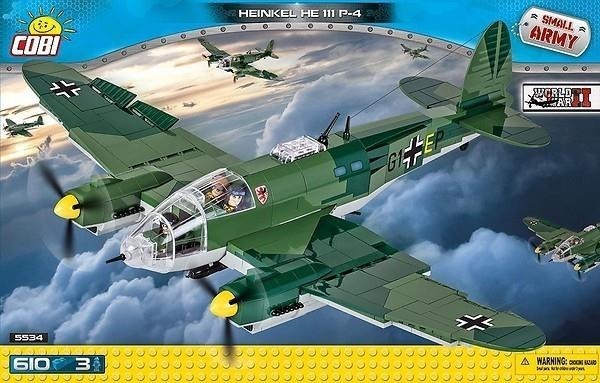 SMALL ARMY 610 elementów Heinkel He 111 P-4 Niemiecki bombowiec